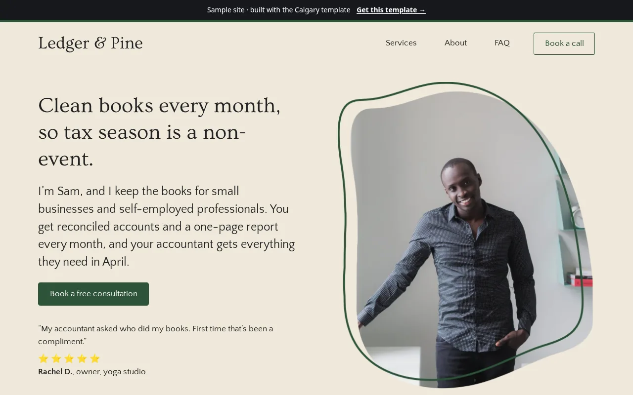 Bookkeeper sample site built with the Calgary template