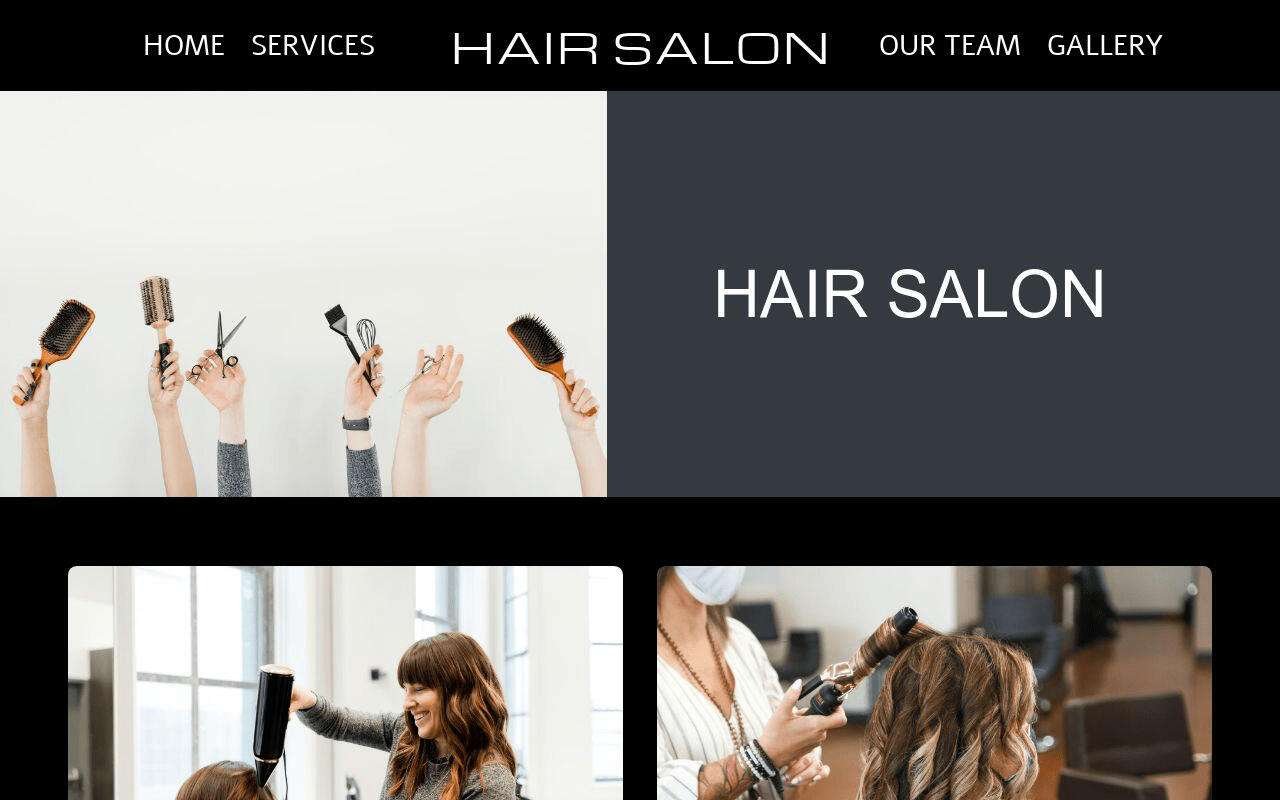 Hair Salon Carrd template screenshot