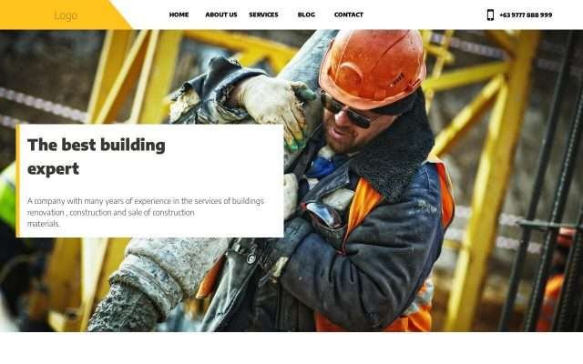 Construction company Carrd template